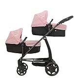 Joie Junior Evalite Twin Kinderwagen | Doppelter Kinderwagen in Pink & Schwarz |...
