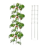 Relaxdays Rankhilfe, 2er Set, Tomatensäule für Garten & Balkon, 150 cm, je 5...