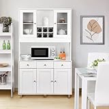 VOWNER Küchenschrank, Hochschrank Küchenbuffet mit 5 Schränken, Vitrinenschrank,...