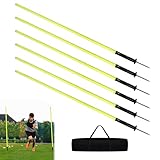 YZNAHRE 6er Slalomstangen Fussball Training Set, 150cm Slalom Stangen Sprunghafte...