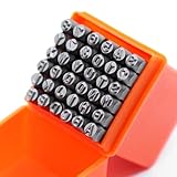 RUNYU® A-Z Schlagbuchstaben 4mm Schlagzahlen 0–9 Punziereisen Set, Metall...
