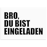 Moosthaler 12x Geburtstagseinladungen Jungen und Mädchen - BRO, DU BIST EINGELADEN -...