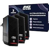 AMZ BRAND Ultraschall Schädlingsbekämpfer - 3er-Pack, Wirksamer Mäuseschutz, 3 Modi,...