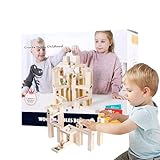 Holz-Marmorbahn, 60 Kugeln, Holzbausteine, Spielzeug, kreative lustige...
