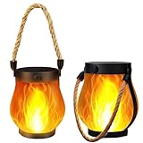 Flammen-Solarlaterne, Solarlaterne FüR AußEn,Tanzende Flammen Solar Laternen...