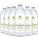 Bioethanol 96,6 – 6x1L Flaschen zum handlichen Gebrauch - TÜV geprüfte Reinheit,...