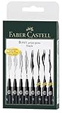 Faber-Castell 167137 - Tuschestift Pitt Artist Pen, 8er Kunststoffetui, schwarz