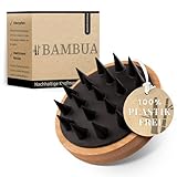BAMBUA Kopfhaut Massagebürste - (100% Plastikfrei) Shampoo Bürste aus Bambus -...