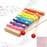 Xylophon für Kinder und Erwachsene - Holz Glockenspiel mit 15 Tönen und 2...