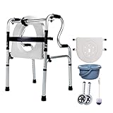 Rollatoren für Senioren Dusch-Toilettenstuhl mit Topf für Senioren|Klappbarer Rollator...