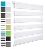 WOLTU Doppelrollo Klemmfix ohne Bohren Weiß 85x150cm (BxH), Duo Rollo...