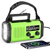 10000mAh Solar Radio, Tragbar Kurbelradio AM/FM Notfallradio mit 10000mAh Wiederaufladbar...