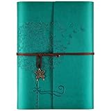 OMEYA Leder Notizbuch Tagebuch, Nachfüllbares Tagebuch für Frauen Mädchen,...