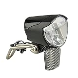 Fischer Fahrrad Dynamo LED-Frontlicht 70 Lux, mit Lichtautomatik und Standlicht,...