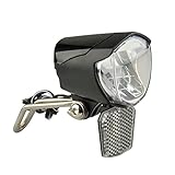 Fischer Fahrrad Dynamo LED-Frontlicht 70 Lux, mit Lichtautomatik und Standlicht,...