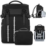 Elviros 2-in-1 Kamerarucksack mit Extra Kameratasche für Spiegelreflex D-SLR, 24L...