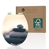 instmaier WC Sitz mit Motiv | Stapel Steine | Toilettensitz mit Absenkautomatik |...