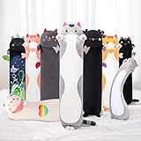 Mewaii Langes Katzen-Plüsch-Kawaii-Körperkissen, 50 cm Graue Katze,...