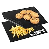 com-four® 2x Backpapier wiederverwendbar - Dauerbackfolie für Backofen bis 260 °C -...