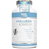 180 Hyaluronsäure Kapseln hochdosiert mit Zink - 600mg Hyaluron mit Curcumin...