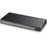 Zyxel 48-Port Gigabit Switch | Smart Managed | Rackmontage mit 2 SFP-Ports | VLAN, IGMP,...