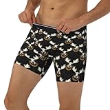 Novastar Herren-Boxershorts – weißes Elchmuster, elastisch, Herren-Unterwäsche,...