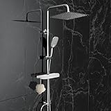 Görbach Regendusche Duschset ohne Armatur mit Ablage, Edelstahl Duschsystem mit...