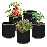 LUMOOM 5 Stück 8L Tomaten Kübel, Kartoffel Pflanzsack, Hochbelastbare Verdickte 1...