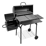 Freistehend Holzkohlegrill 147x70x126cm Edelstahl Grillwagen Thermisches Netz Standgrill...
