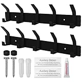 Chiluxendo Garderobe(2Pcs), Garderobenhaken Kleiderhaken Wand Schwarz...