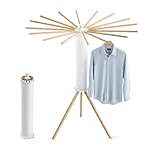 Relaxdays Wäscheständer, klappbar, 16 Trockenstangen, HxD 121 x 112 cm, Balkon &...