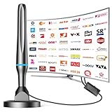 DVBT2 Antenne, zimmerantenne DVB-T & DVB-T2 Antennen mit Verstärker, Großer...