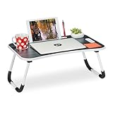 Relaxdays Laptoptisch für Bett & Couch, H x B x T: 26 x 63 x 40 cm, klappbarer...
