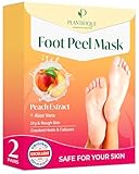 Plantifique Fußmaske - Hornhaut Socken - 2 Paar Pfirsich Fussmaske Hornhautentferner...