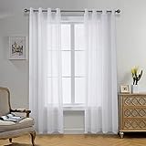 CUCRAF Transparente Gardinen mit ösen Vorhänge Wohnzimmer & Schlafzimmer, H225...