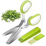 Senbos Kräuterscheren, Edelstahl Küchenschere 5 Klingen, Gewürzschere...