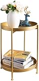HollyHOME Beistelltisch Gold Beistelltisch Rund Metall, Balkontisch Snacktisch Couchtisch...