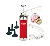 GSD Metall-Gebäckpresse 32400, rot, 2 Keksgrößen, inklusive 20...