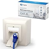 hb-digital 5X CAT 6 Netzwerkdose für CAT.8 CAT.7 CAT.6A CAT.6 CAT.5 Verlegekabel mit 2X...