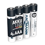 ANSMANN Akku Micro AAA 1050 mAh 1,2V, 4 Stück, wiederaufladbar, ideal für...