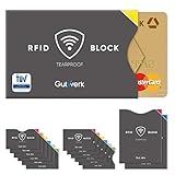 RFID Blocker Kartenhülle NFC Schutz TÜV geprüft 14 Stück | NFC Schutzhülle EC Karte...