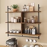 Bestier 115 cm 3-stufiges schwebendes Rohrregal, industrielles wandmontiertes...