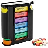 Smart-Planet Tablettenbox - Pillendose 7 Tage 4 Fächer - Pillenbox 1 Woche Organizer...