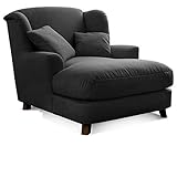 Cavadore XXL-Sessel Assado / Großer Polstersessel mit Holzfüßen und großer Sitzfläche...
