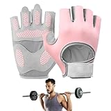 Halbfinger-Gymnastikhandschuhe, Polyester-gepolsterte Handflächengriff-Schutzübungen,...