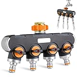 4 Wege Verteiler Wasser, 3/4' und 1/2' Wasser Verteile mit Adapter zu...