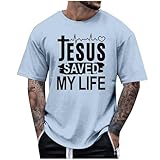 Generisch Tshirt Herren Jesus Saved My Life Christlicher Spruch T-Shirt Oversize Rundhals...