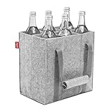 achilles Flaschentasche 6 Fächer je 1,5 Liter – 100% recycelter Filz – Reißfester...