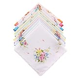 Baoblaze 10er Set Damen Taschentücher Blume Stofftaschentücher 100% Baumwolle