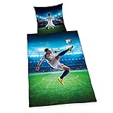 Herding Young Collection Bettwäsche-Set, Fußball Wendemotiv, Bettbezug 135 x...